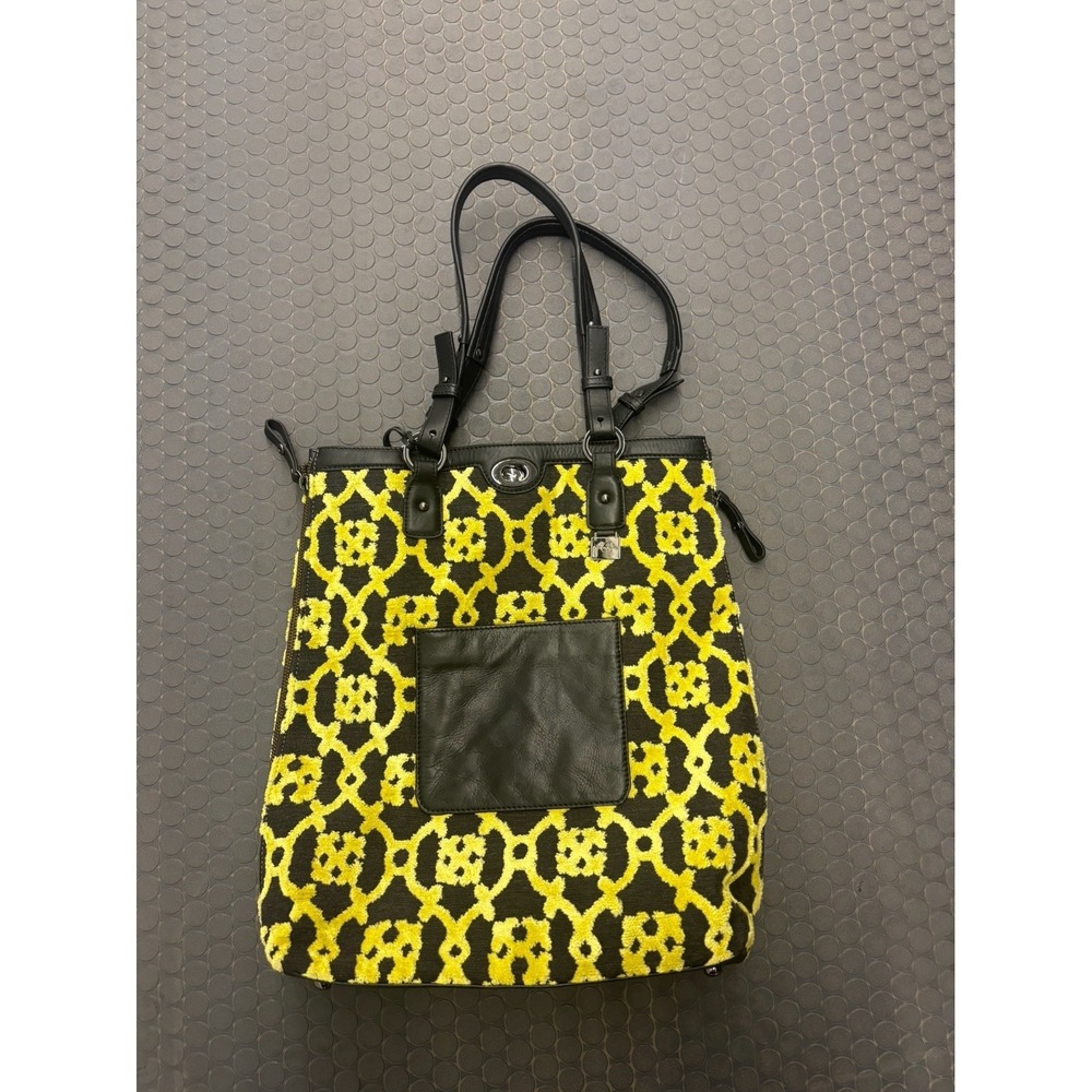 NWT Petunia Pickle Bottom Troubadour Tote Bag Black Yellow Midnight Saffron